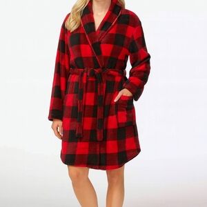 Echo Red and Black Checkered Women's Robe
